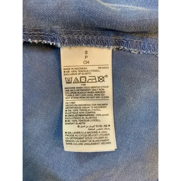 Old Navy Smocked Peasant‎ Dress Small Blue Tiered Swing Western Cottage Boho - Picture 5 of 16